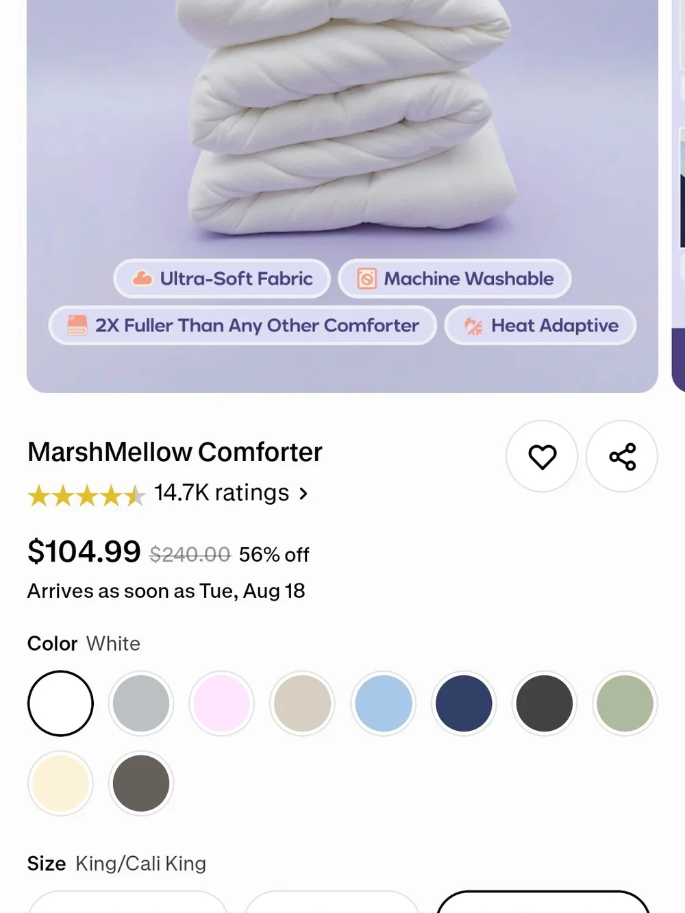 MarshMellow White Comforter - Ultra-Soft, Machine Washable